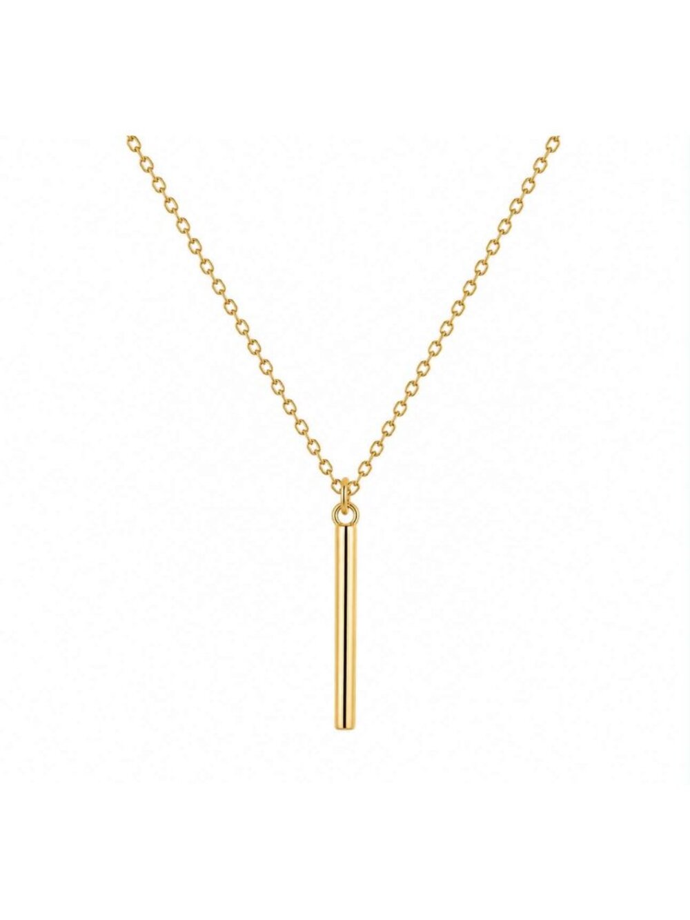 Minimalist Gold Bar Pendant Necklace for Women